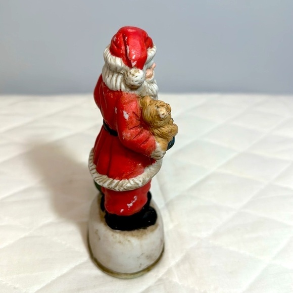 Vintage Christmas Eve Porcelain Santa With Teddy Bear And Gifts Australia - Picture 2 of 10